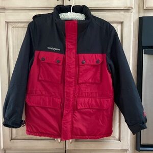 ZeroXposur red black winter coat sz M 10/12 euc